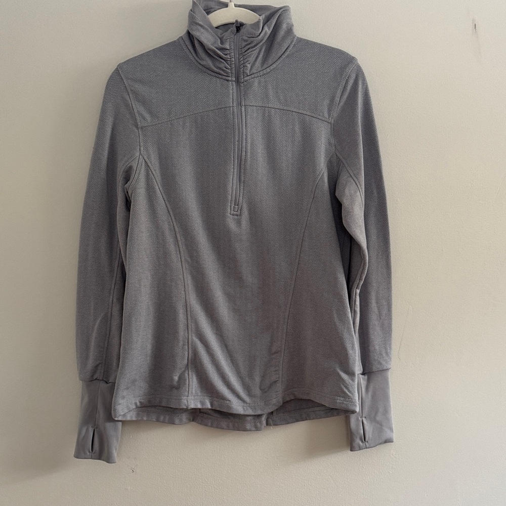 Mondetta Herringbone Gray Quarter Zip